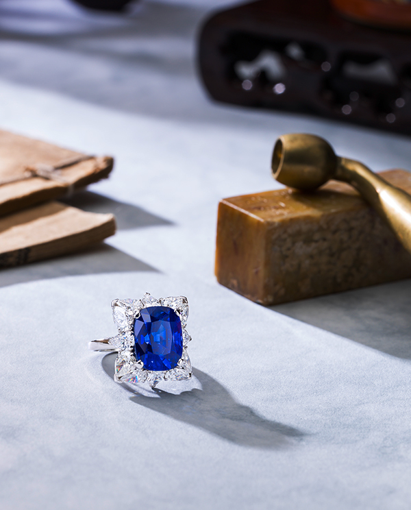 A rare 10.21-carat Kashmir sapphire and diamond ring by Mouawad